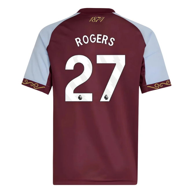 2025-2026 Aston Villa Home Shirt (Kids) (Rogers 27)-SoccerKits Hub | Buy Soccer Jerseys Online